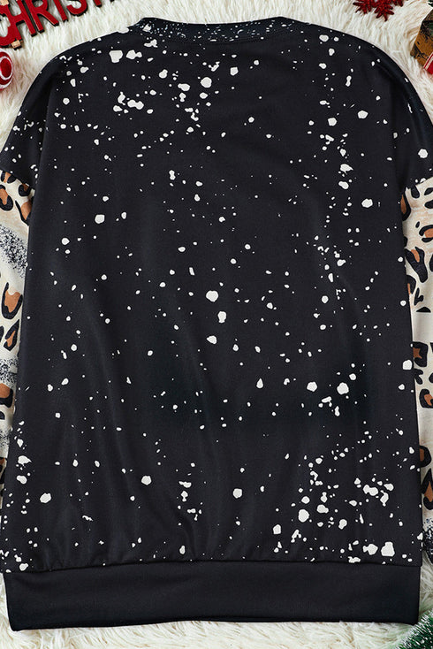 Black Leopard Junkie Crew Neck Sweatshirt